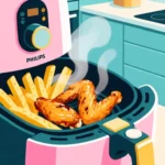 cooked fries and wings in philips air fryer basket